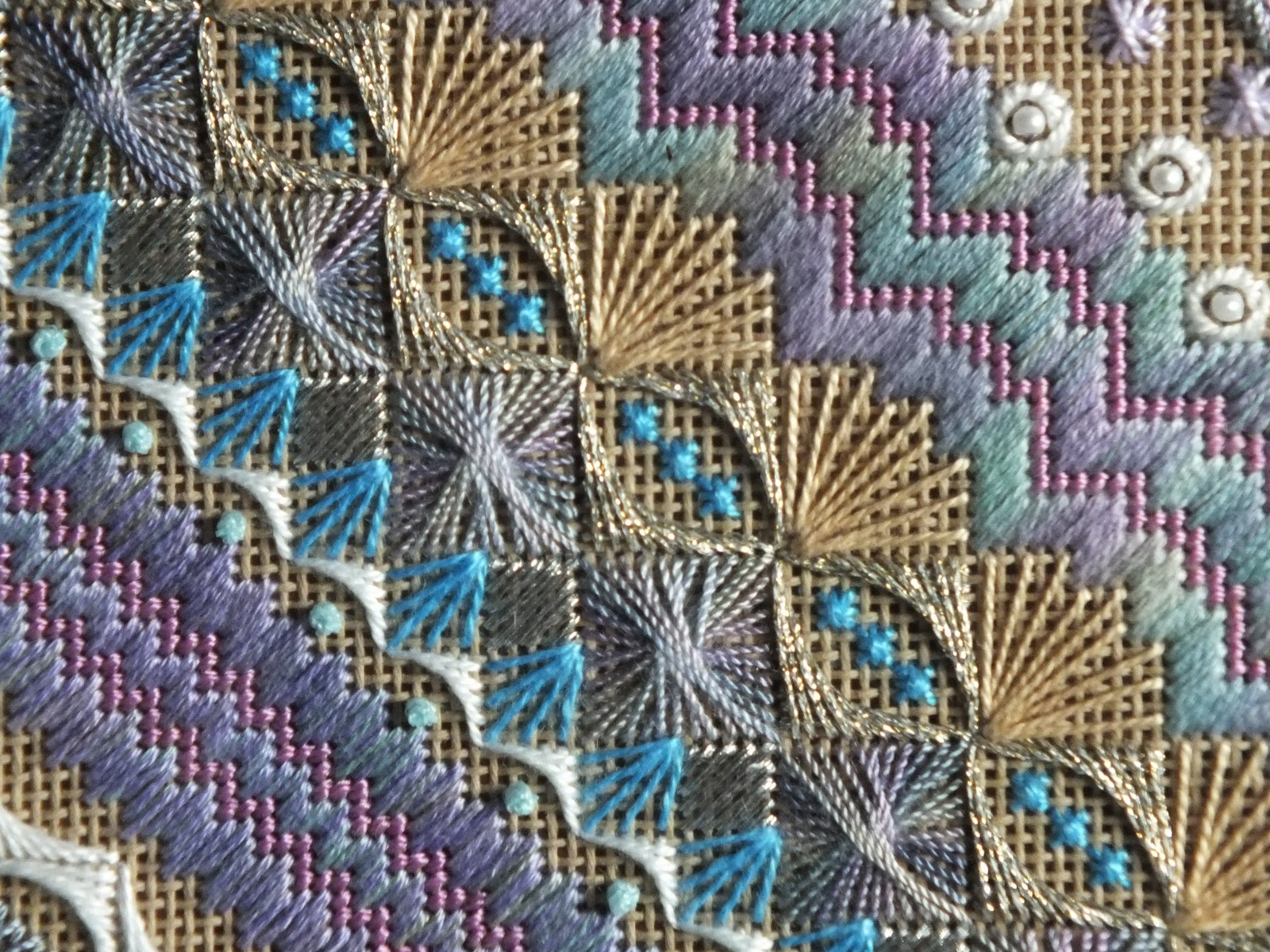 ELLA'S CRAFT CREATIONS Surf and sand canvaswork embroidery