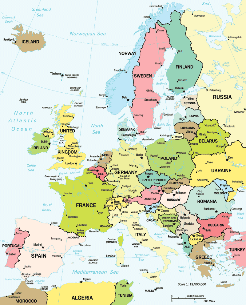 political map of europe