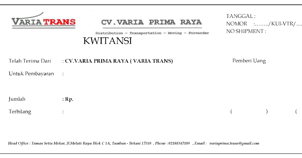 Cetak Kwitansi Percetakan Bekasi Printing