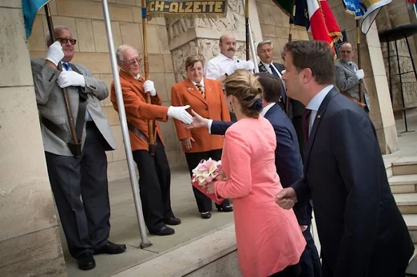 Hereditary Grand Duke Guillaume and Hereditary Grand Duchess Stéphanie visited Esch-sur-Alzette. Luxembourg's Grand Ducal family Celebrates Luxembourg National Day . 