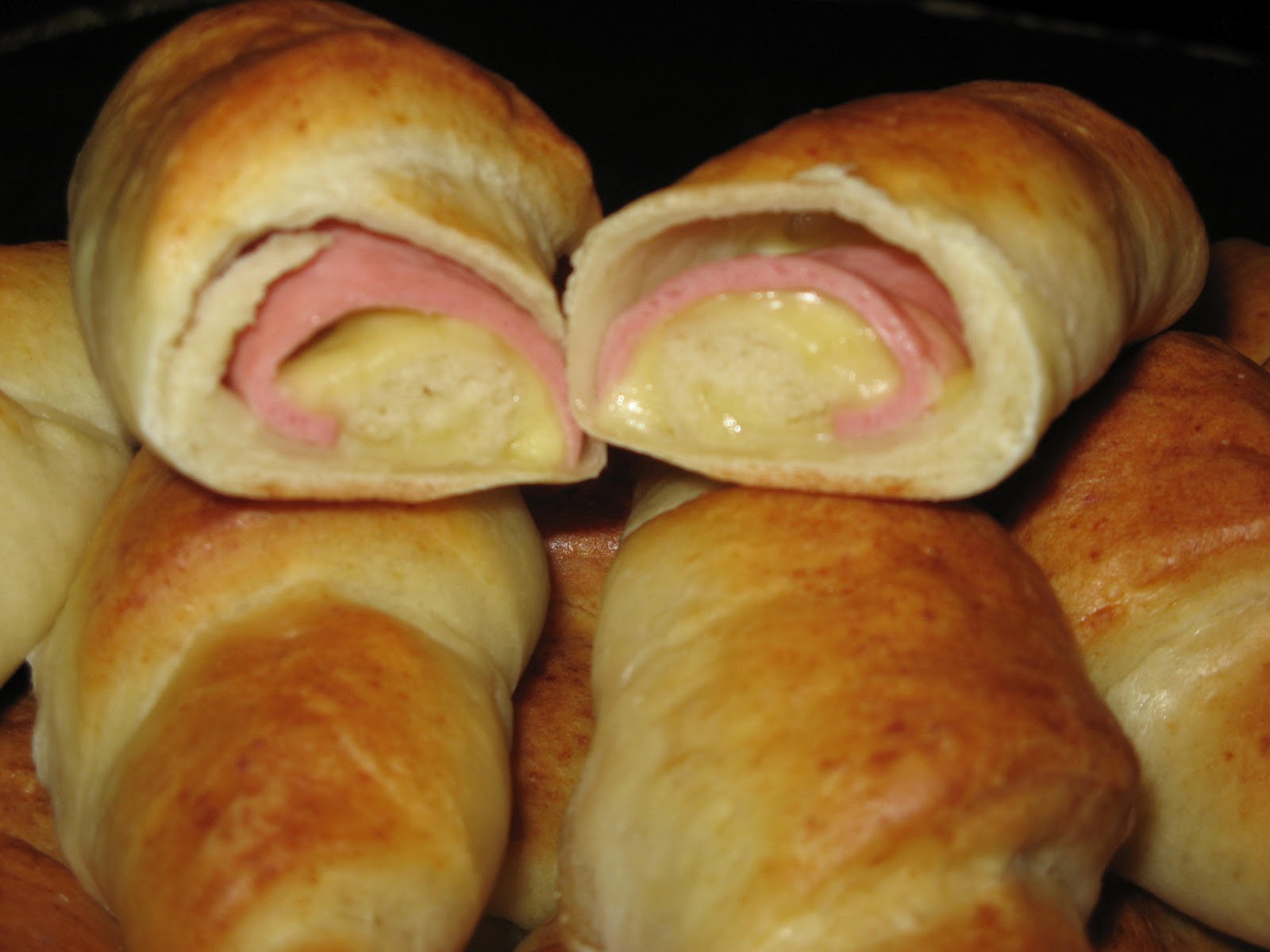 Рогалики с ветчиной и сыром