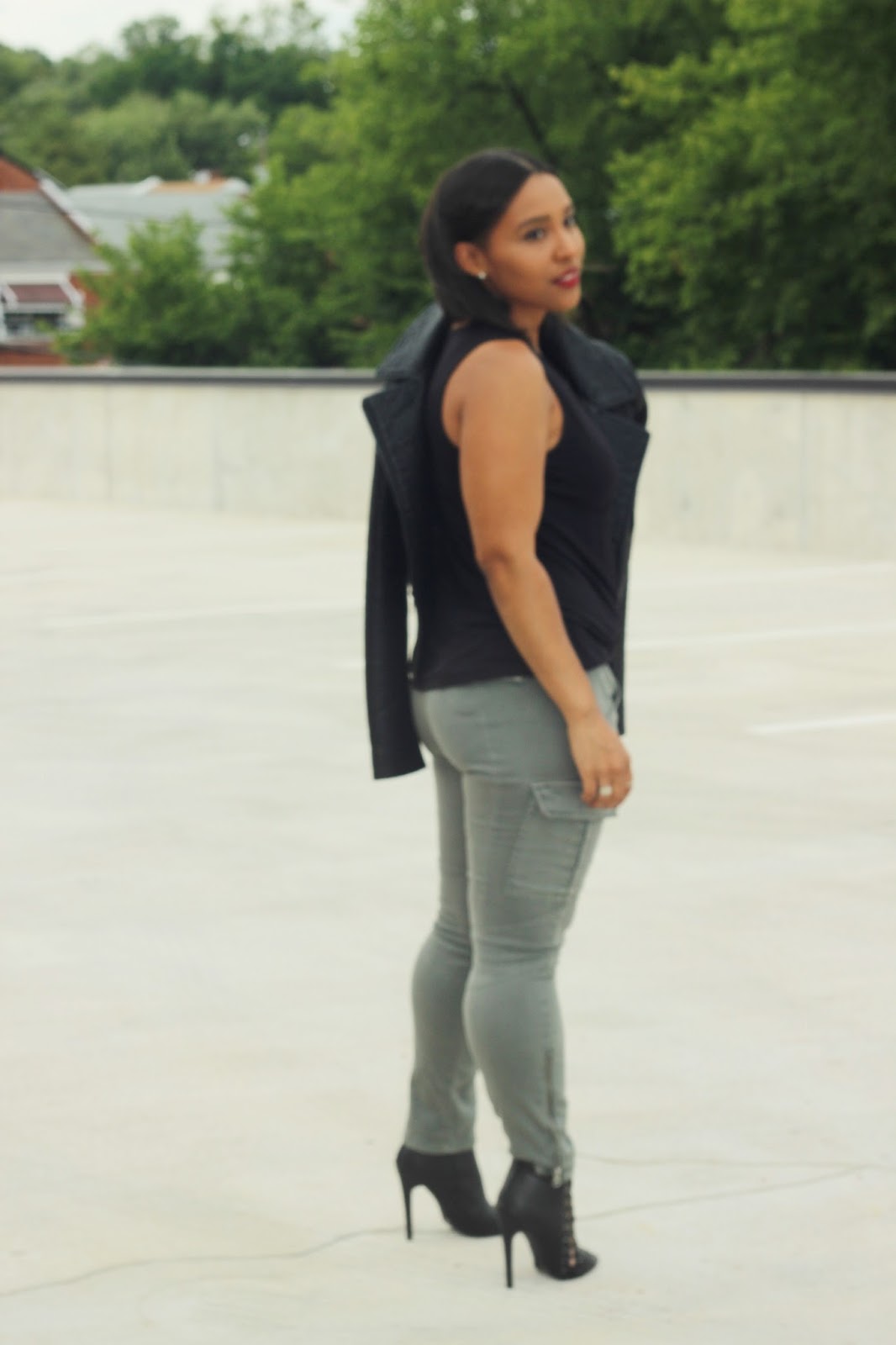 fall, motto jacket, booties, fall outfits, cargo pants