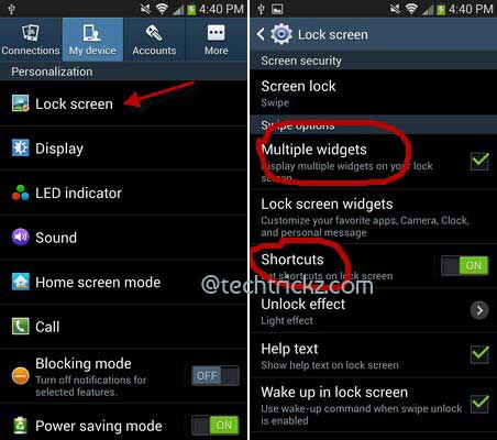 Galaxy S4 Lockscreen Widget settings