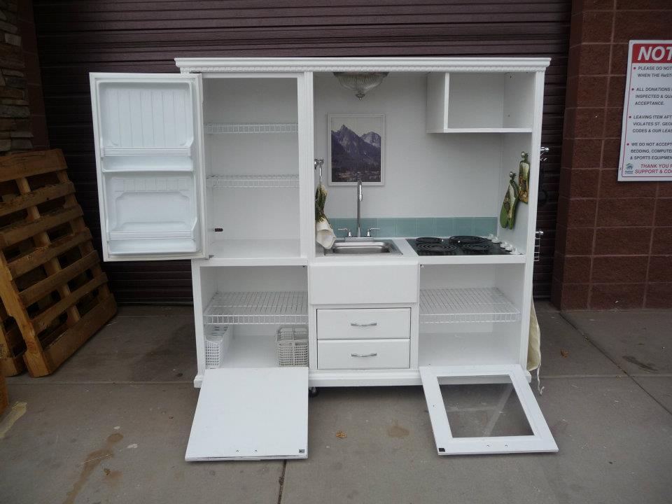 Child S Kitchen Made From Entertainment Center Child S Kitchen Made From Entertainment Center