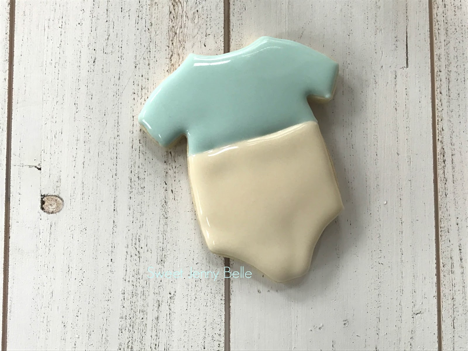 Sweet Baby Onesie Cookie Tutorial Sweet Jenny Belle easy sugar