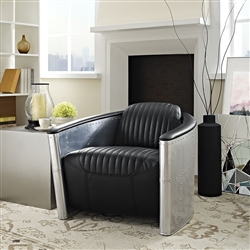 Lounge Lounge Chair with Riveted Metal Sides Lounge Lounge Chair with Riveted Metal Sides