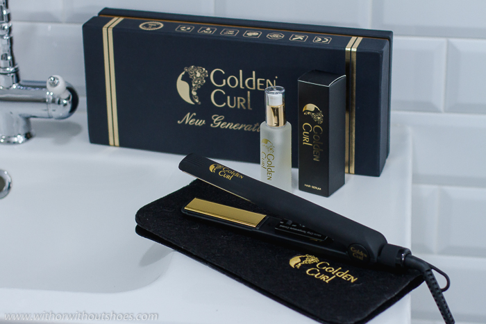 Set Double Gold planchas del pelo y rizadores es de TITANIO de la marca GOLDEN CURL
