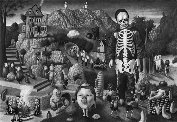 As surreais e bizarras ilustrações em preto e branco de Amandine Urruty Amandine Urruty ilustrações arte desenhos grafite preto e branco surreal macabro bizarro onírico