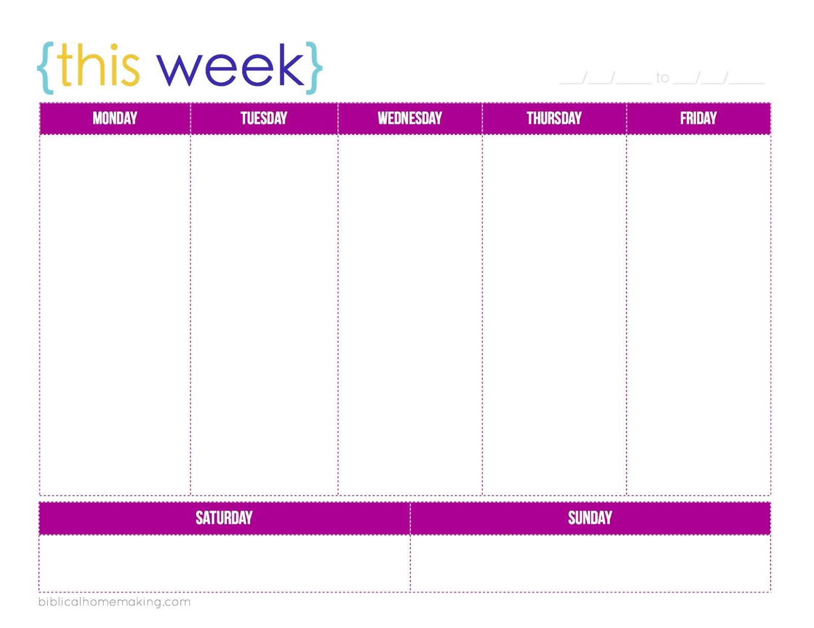  this Week A Free Weekly Planner Printable Biblical Homemaking