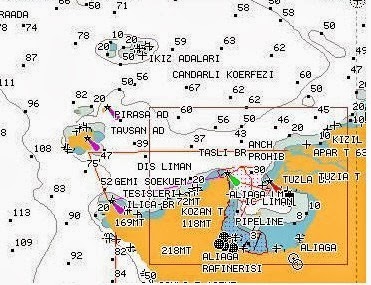 Aliağa deniz derinlik haritası