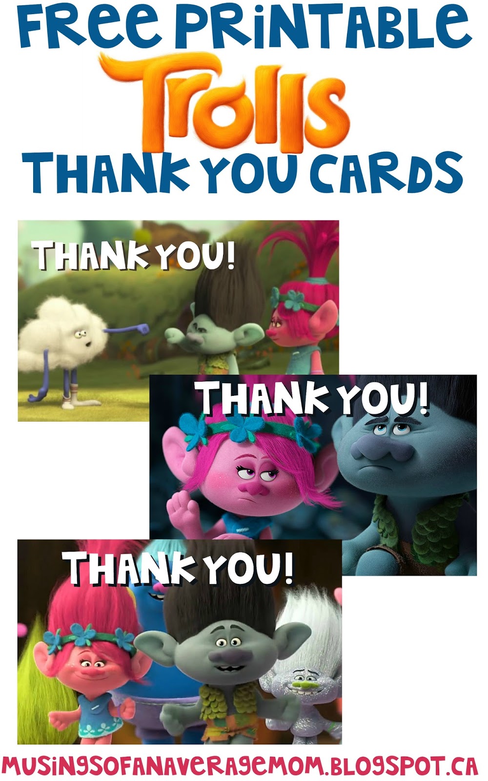 Musings Of An Average Mom Trolls Thank You Cards