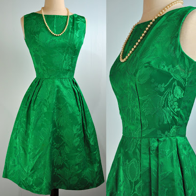 cocktail dresses: Green cocktail dresses c.1950’s-1960’s