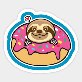 https://www.teepublic.com/sticker/2079359-sloth-donut