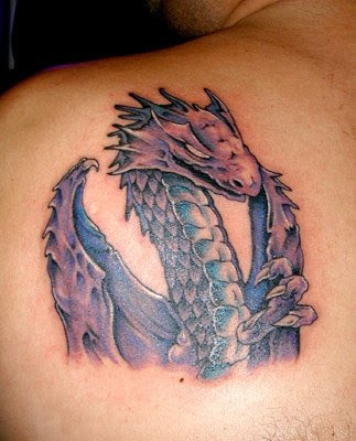 3D Snakes Tattoo on Upper Back