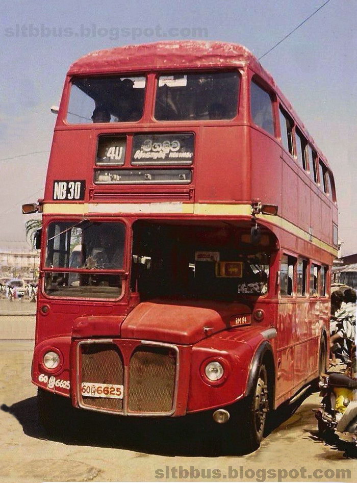 SLTB buses ශ්‍රී ලංගම බස් AEC Routemaster doubledecker bus from