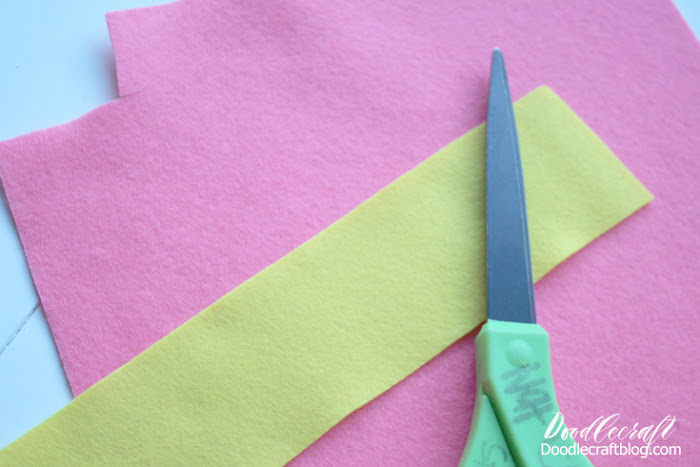 Step 2: How to Make Felt Flowers Let's begin with the Fringe Yellow Flower: Begin by cutting a Yellow strip of felt, 2x8