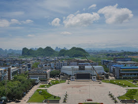 central Guilin on a day with good air and partly cloudy skies