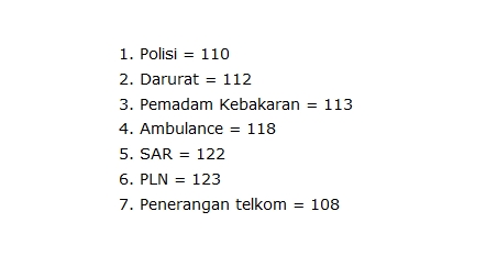 Nomor darurat indonesia