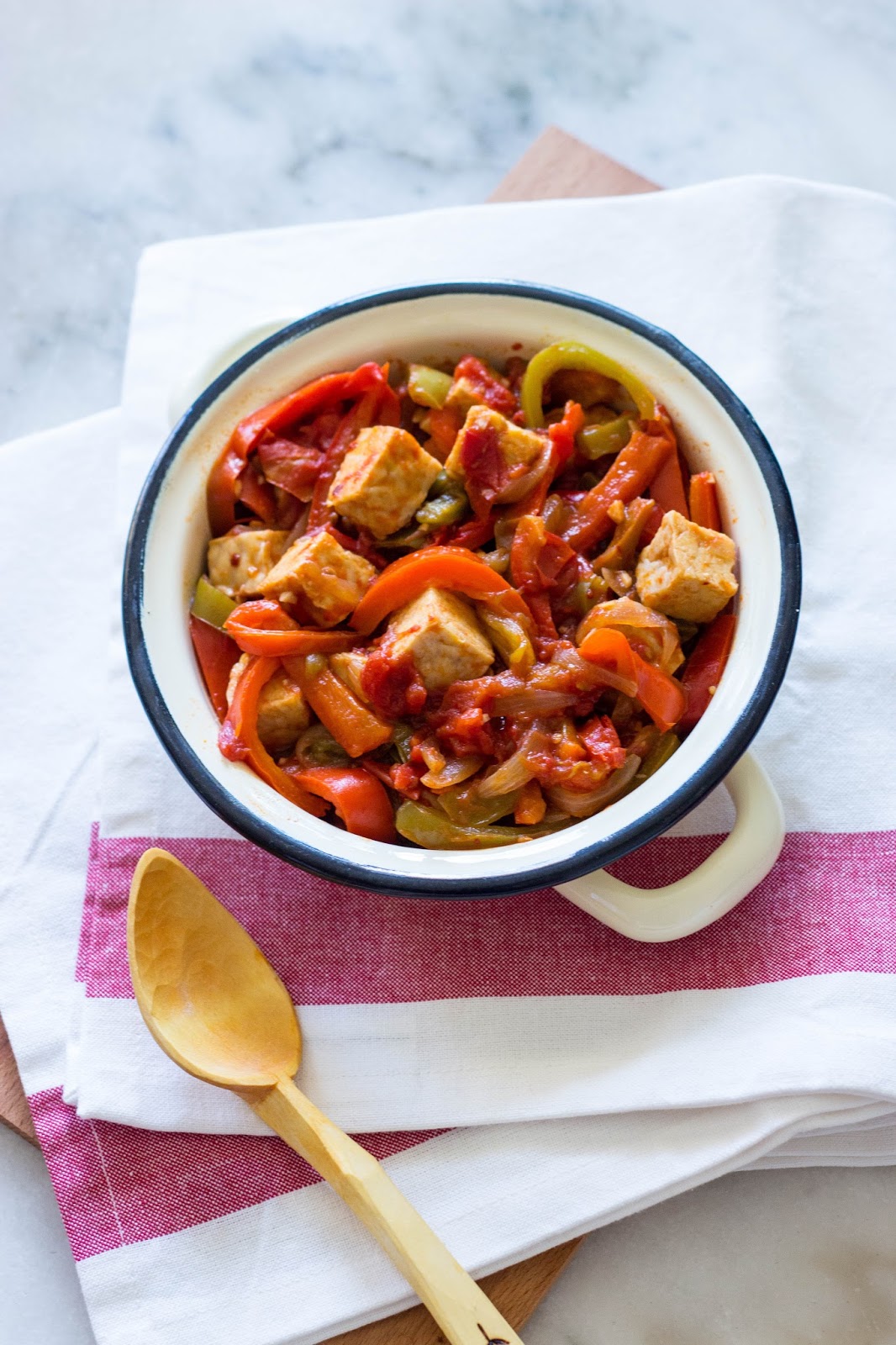 Crazy Green Fruits Version tradi, version veggie tempeh basquaise