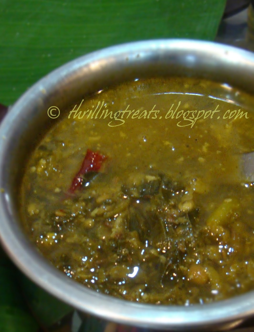 Food for art, heart and thought! Thotakura pulusu/Amaranth Sambar