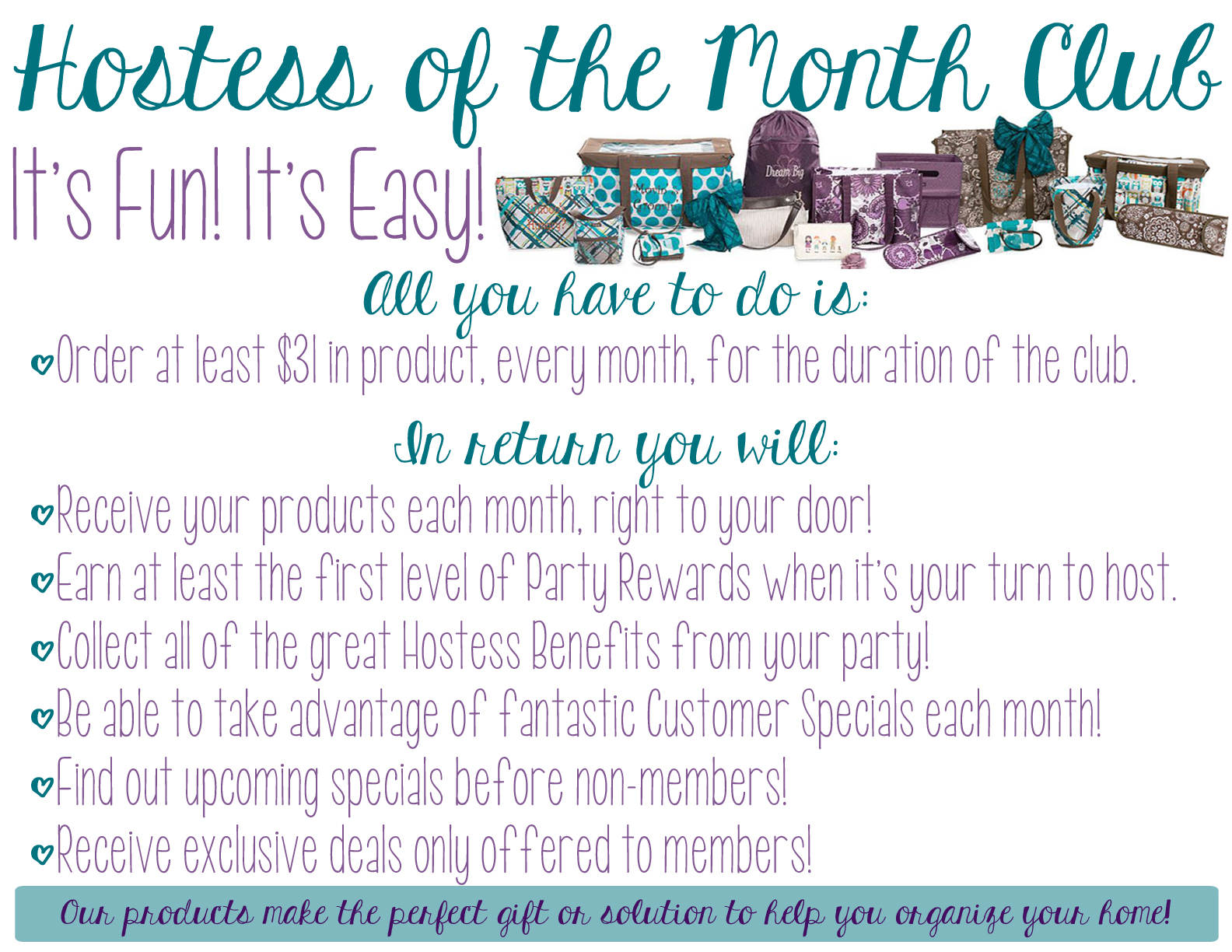 Thirty-One Hostess of the Month Club