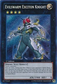 Evilswarm Exciton Knight LVAL EN056 Secret Rare 1st Edition