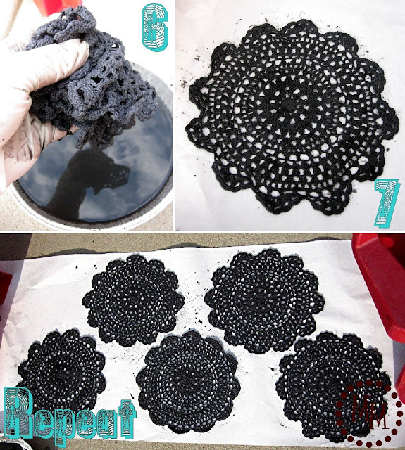 dying doilies black steps 6 and 7
