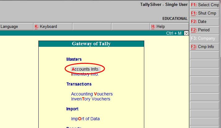 tally basic accounting package