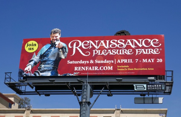 Renaissance Pleasure Faire 2018 knight billboard Highland Avenue Renaissance Pleasure Faire 2018 knight billboard