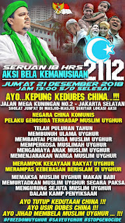 Seruan Habib Rizieq: Hadirilah Aksi 2112 Bela Muslim Uighur, Usir Dubes China
