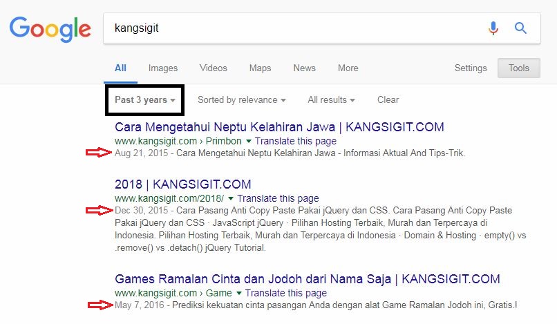 Cara Mengetahui Tanggal Posting di Google Search