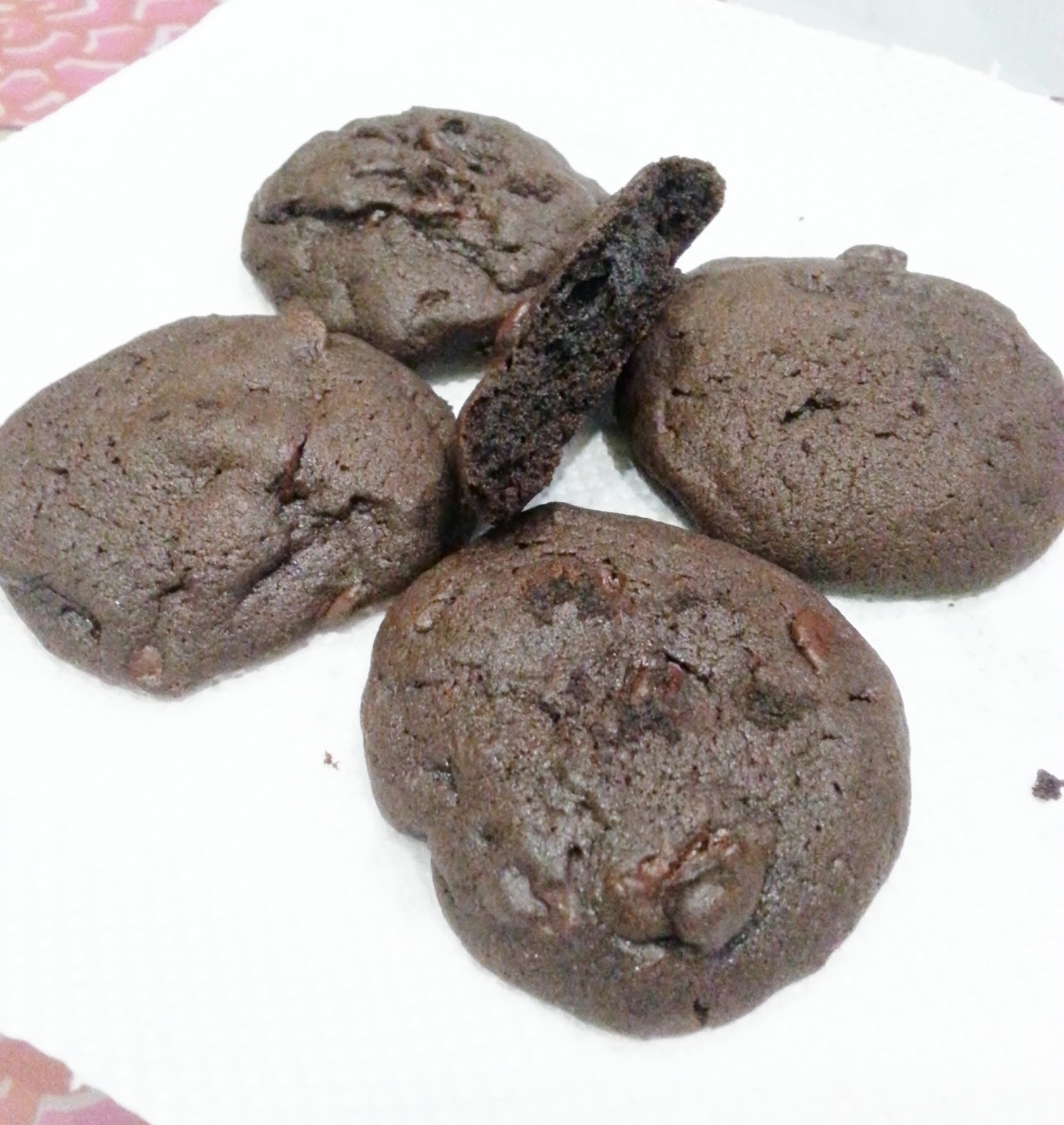 Soft baked Chewy Dark Chocolate Cookies Recipe themoodkitchen