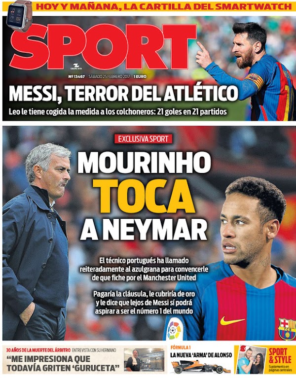 FC Barcelona, Sport: "Mourinho toca a Neymar"