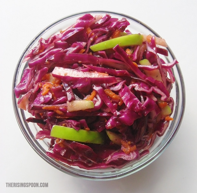 Red Cabbage Coleslaw with Tangy Apple Cider Vinegar Dressing The