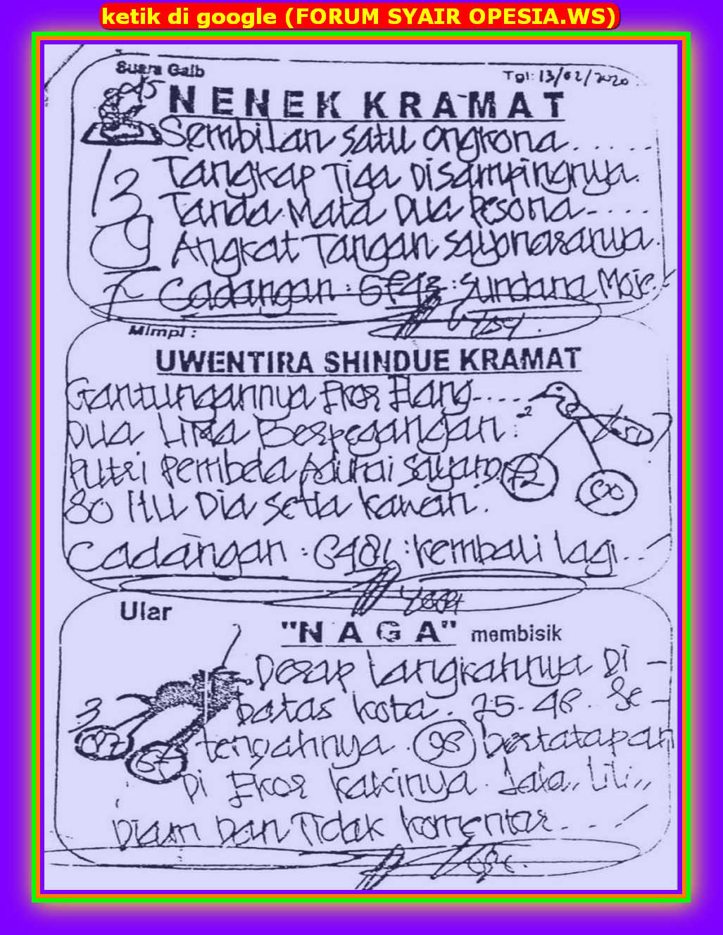 1 New Message Kode Syair Singapore 13 Februari 2020 Forum Syair Togel Hongkong Singapura Sydney