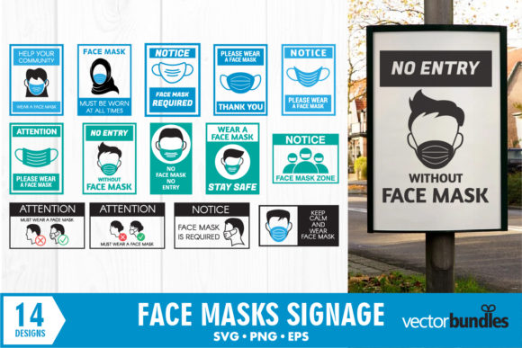 Face Mask Signage Illustration