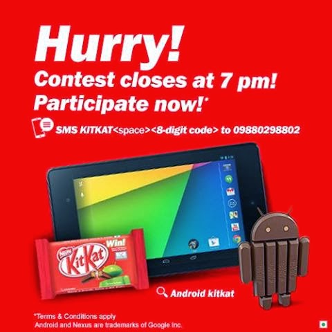 Nestle KITKAT contest, extension of date and the delivery schedule for Google Nexus 7 2013 to the contest Winners