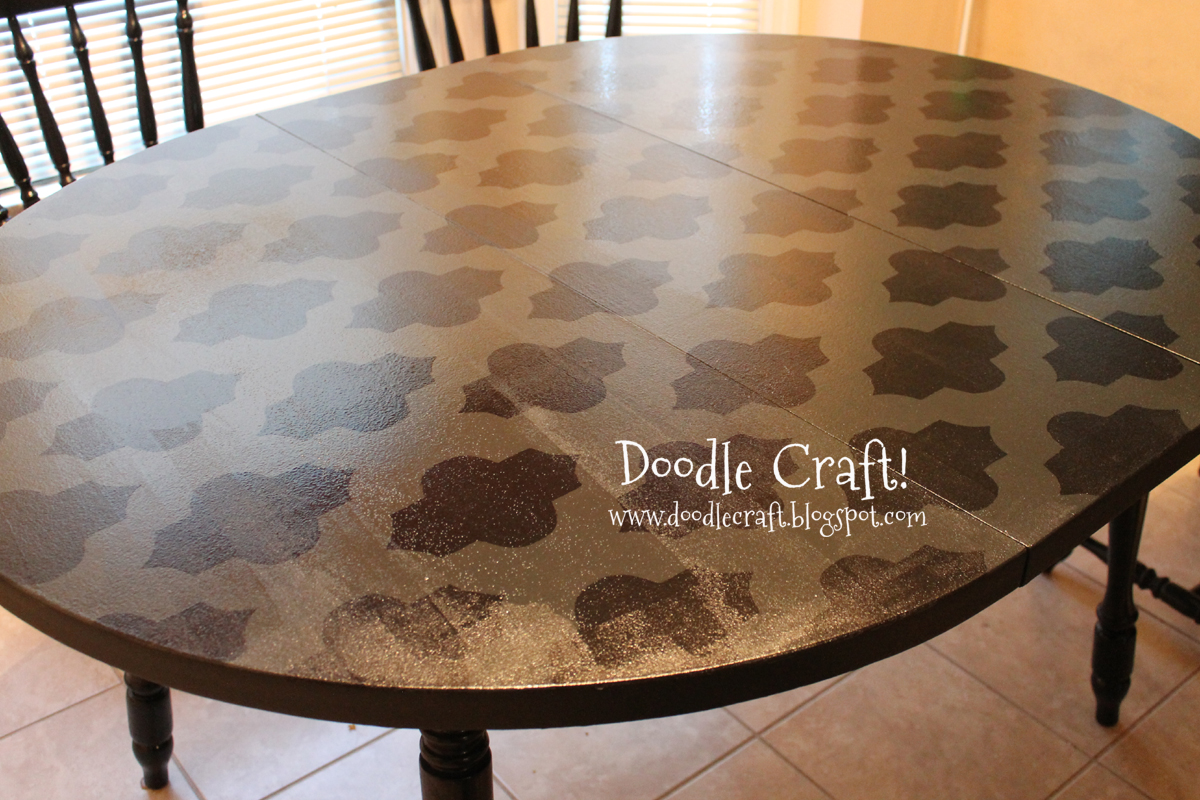 Stencil a Round Kitchen Table tutorial!