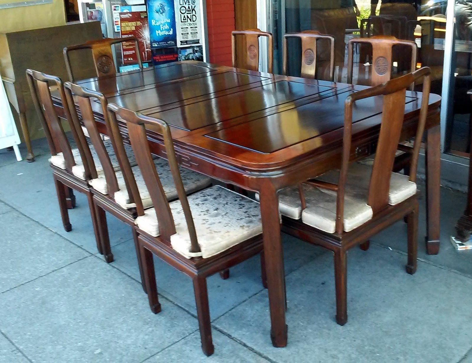 UHURU FURNITURE & COLLECTIBLES SOLD 1970 Chinese Rosewood Dining Set