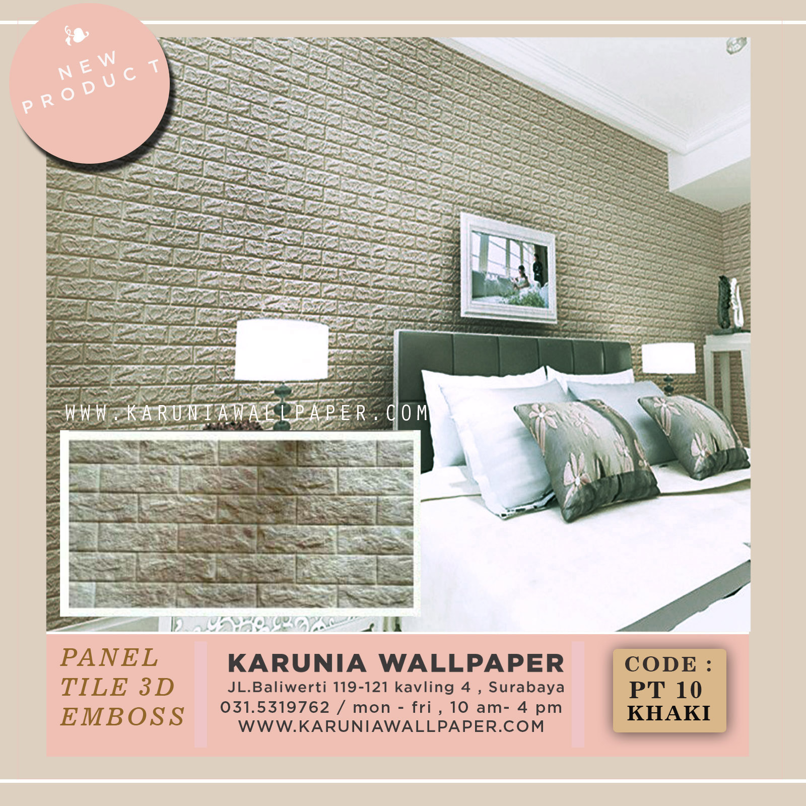 karunia wallpaper 3D timbul emboss surabaya