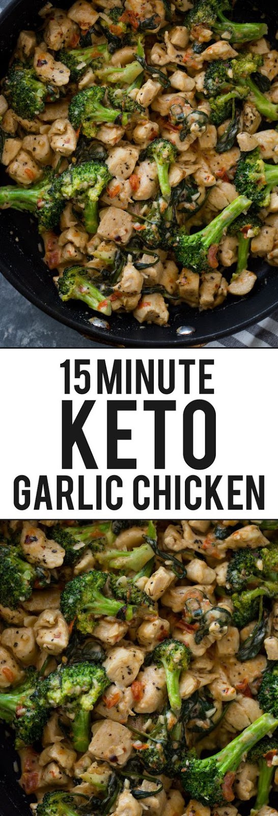 15 Minute Keto One Pan Cheesy Garlic Chicken