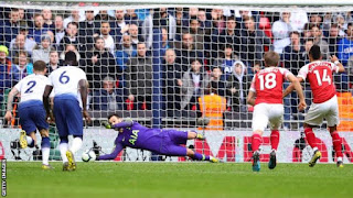 aubameyang lost penalty vs Tottenham