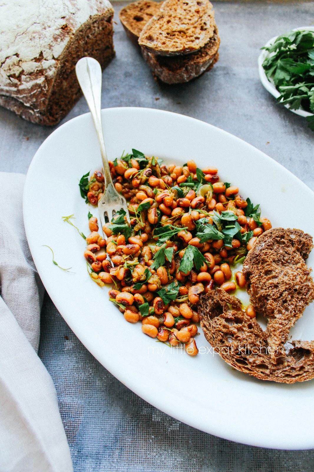 My Little Expat Kitchen Black eyed bean salad with spices and herbs