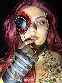 steampunk makeup how to DIY special fx makeup how to glue gears to skin