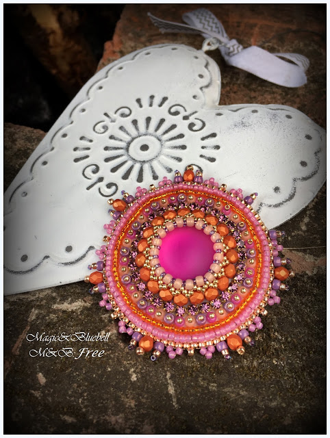 gyöngyhímzéses medál Jaipur pendant