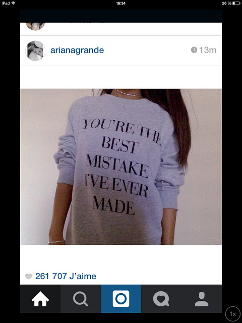 You're The Best Mistake I've Ever Made Ariana Grande grey sweatshirt. PYGear.com