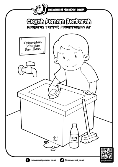 Mewarnai Gambar Anak: Mewarnai Gambar Cegah Demam Berdarah 3M