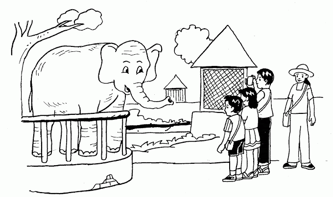 Mewarnai Gambar Tempat Rekreasi Kebun Binatang
