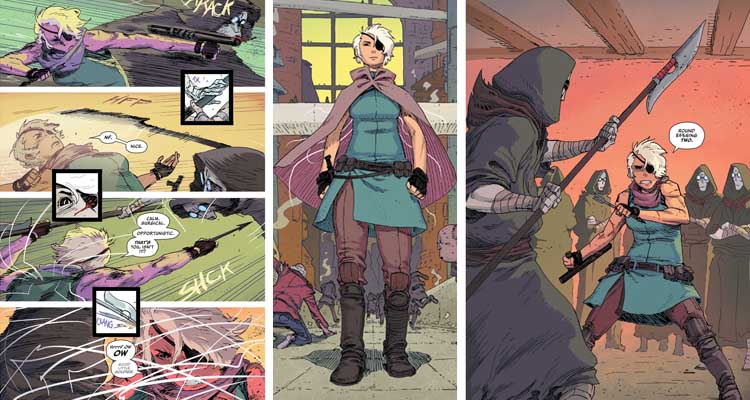 Viñetas, splash pages y recortes de La Aguja