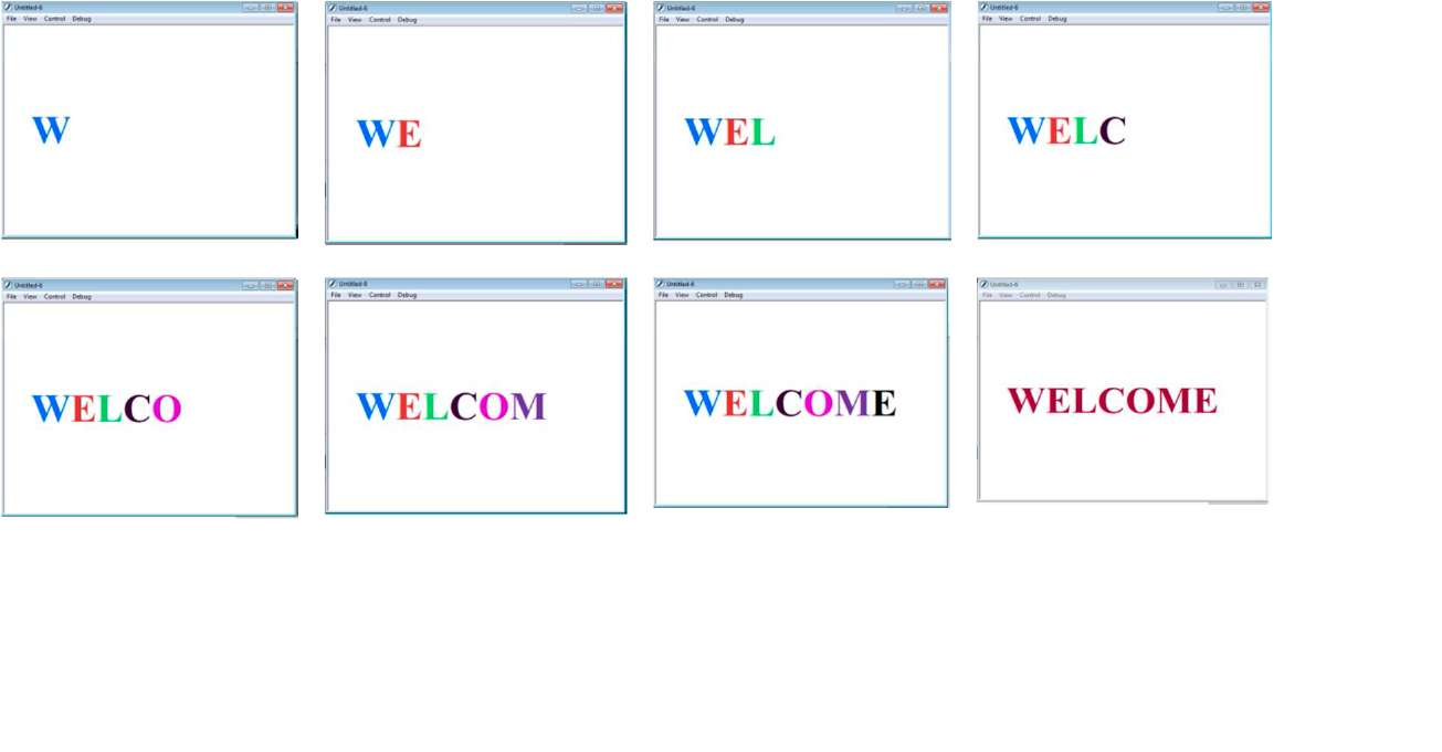 procedure to create an animation with the following features. WELCOME